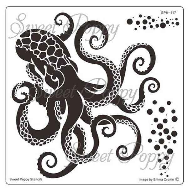Sweet Poppy Stencil, Octopus, Stainless Steel
