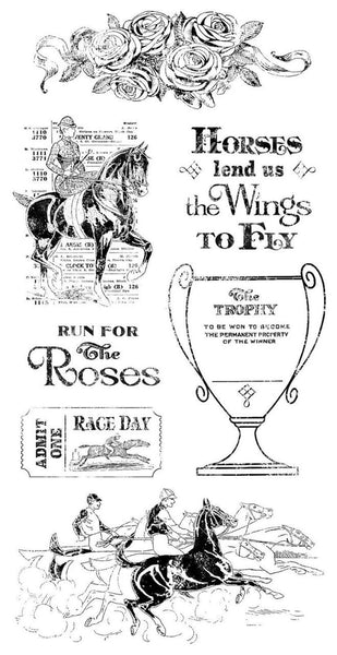 Graphic 45/Hampton Art, Off to the Races 2, Cling Stamps