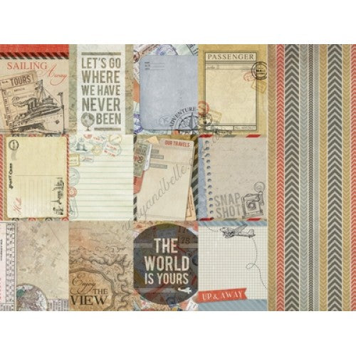 Kaisercraft, Now Boarding Collection, Double-Sided Cardstock 12"X12", Sail