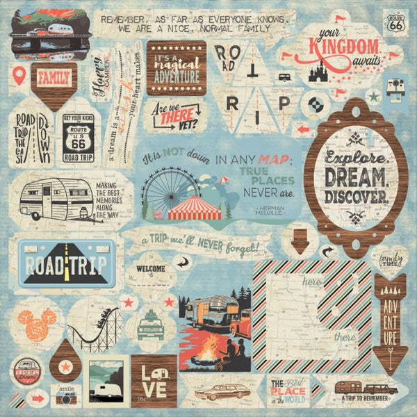 Authentique: Pastime - Details Sticker Sheet 12x12 - Scrapbooking Fairies