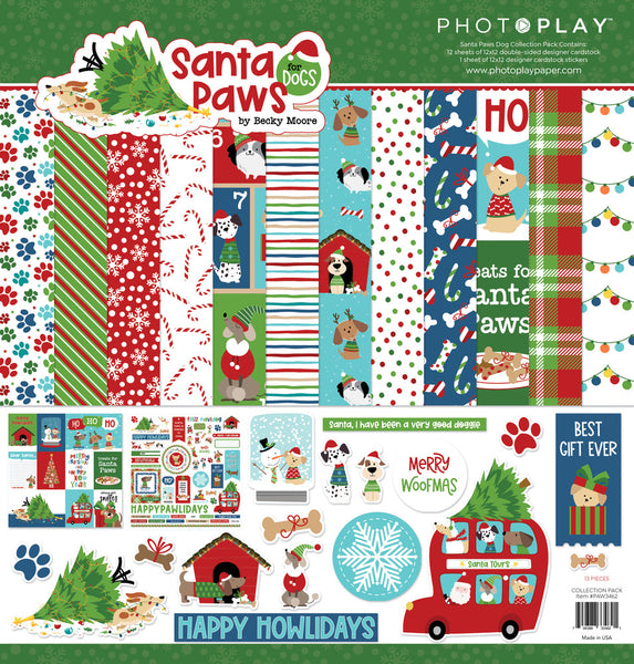 PhotoPlay Collection Pack 12"X12", Santa Paws - Dog