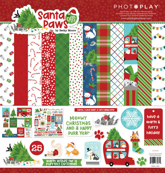 PhotoPlay Collection Pack 12"X12", Santa Paws - Cat