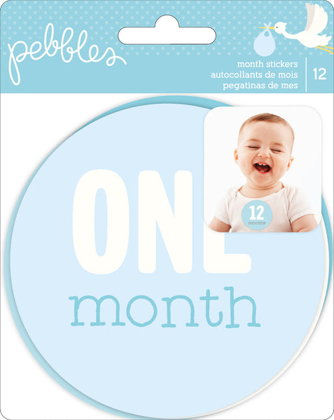 Pebbles, LULLABY FIRST YEAR AGE STICKERS 12/PKG (Baby Boy)