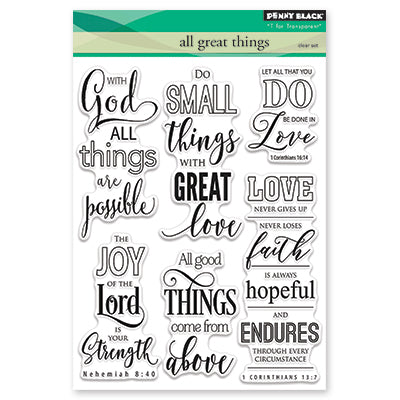 Penny Black, All Great Things, Clear Stamps Set
