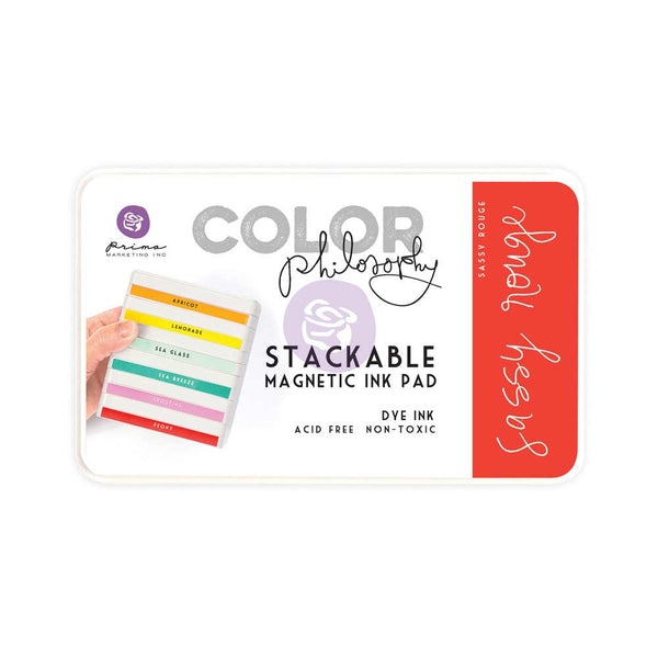 Prima, Magnetic and Stackable Ink Pad, Sassy Rouge