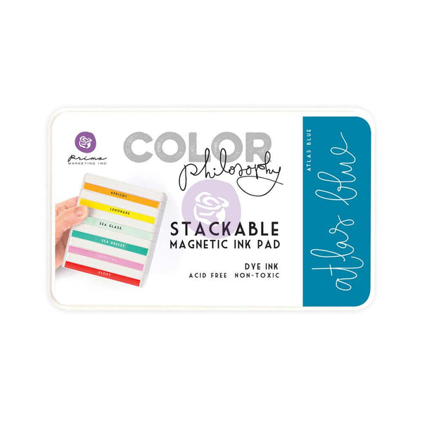 Prima, Magnetic and Stackable Ink Pad, Atlas Blue