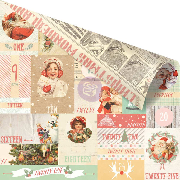 Prima Marketing, Sweet Peppermint Collection, Double-Sided Cardstock 12"X12", Countdown To Christmas