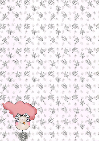 ZinskiArt, 8.25" x 11.75" Cardstock, Pink Foliage & Character