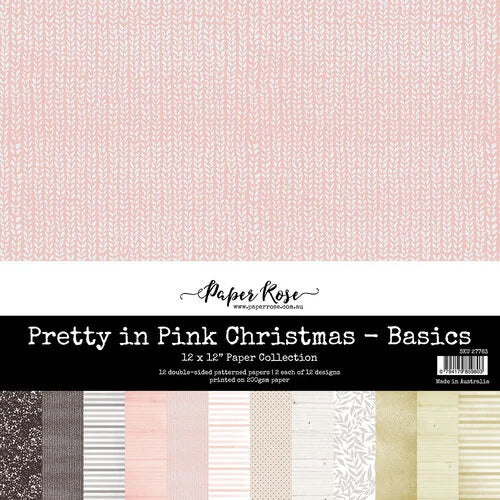 Paper Rose, 12"X12" Paper Collection, Pretty in Pink Christmas - Basics