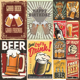 Reminisce, Happy Hour, Double-Sided Cardstock 12"X12", More Beer