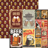 Reminisce, Happy Hour, Double-Sided Cardstock 12"X12", More Beer