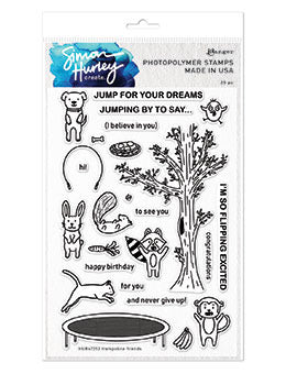 Simon Hurley create. Cling Stamps 6"X9", Trampoline Friends