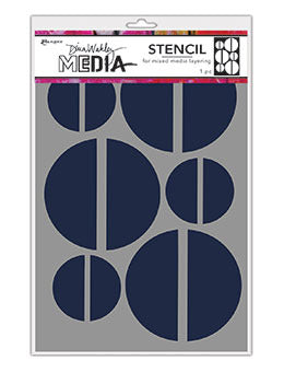 Dina Wakley Media Stencils 9"X6", Large Halves