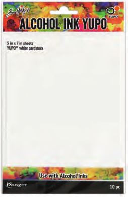 Tim Holtz Alcohol Ink White Yupo Paper 10 Sheets, 5"X7" (TAC49715)