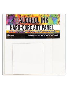 Tim Holtz Alcohol Ink Hard Core Art Panel 3/Pkg, Square 4"X4", 6"X6", 8"X8", 1 Each