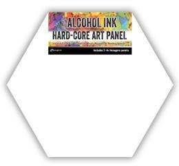 Tim Holtz Alcohol Ink Hard Core Art Panel, 4"X4" 3/Pkg, Hexagon