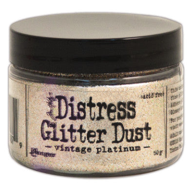 Ranger, Tim Holtz Distress Glitter Dust 50g, Vintage Platinum