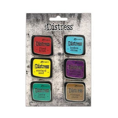 Tim Holtz Distress Enamel Collector Pin Set 6/Pkg, Set 2