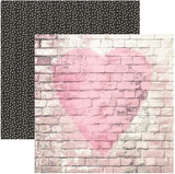 Simple Stories, 12X12 Patterned Paper, Romance - Love Story