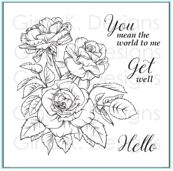 Gina K. Designs, Clear Stamps, Rose Bouquet