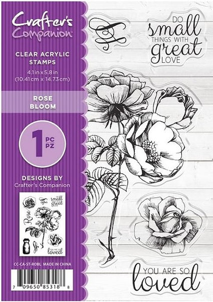 Crafter's Companion, A6 Clear Stamps 4.1"X5.8", Rose Bloom
