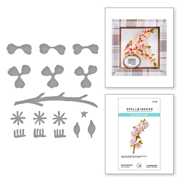Spellbinders Etched Dies By Susan Tierney-Cockburn, Peach Blossom- Garden Favorites (S3-438)