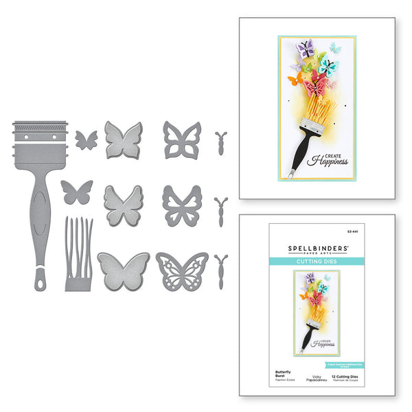 Spellbinders Etched Dies By Vicky Papaioannou, Paint Your World Butterfly Burst (S3-441)