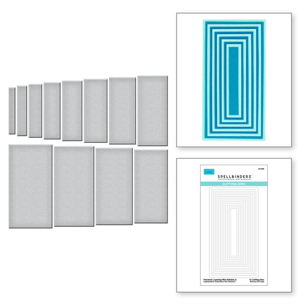 Spellbinders, Precision Layering Basics Collection Etched Dies, Mini Slimline A