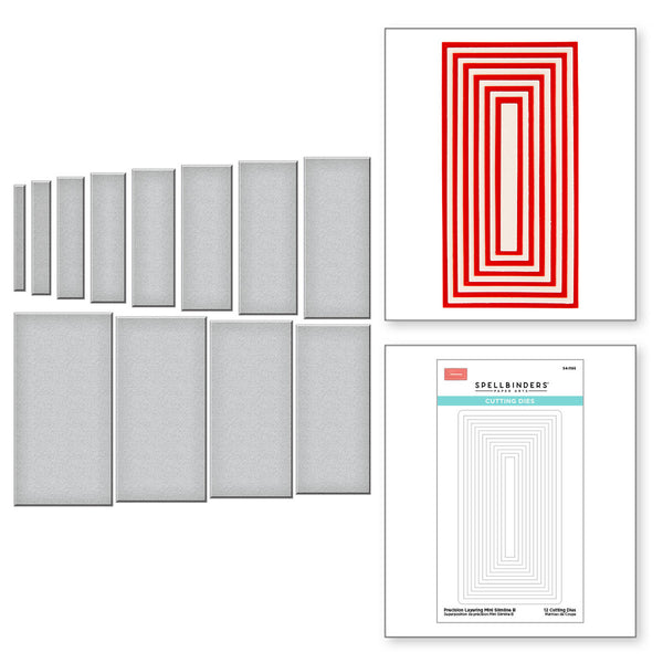 Spellbinders, Precision Layering Basics Collection Etched Dies, Mini Slimline B