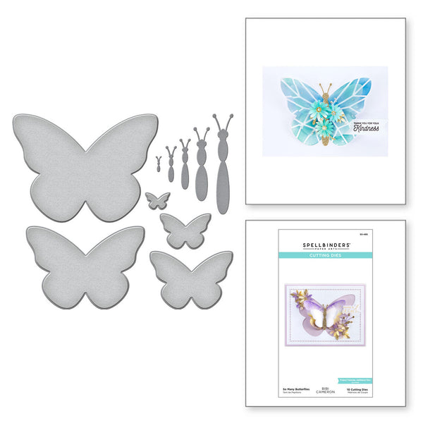 Spellbinders, So Many Butterflies Etched Dies from Bibi’s Butterflies Collection by Bibi Cameron (S5-495)
