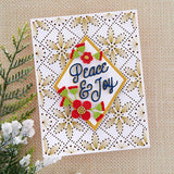 Spellbinders Etched Dies from the Stitchmas Christmas Collection, Stitched Petal Diamond Background