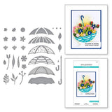 Spellbinders Etched Dies By Vicki Papaioannou, Umbrella Bloom- Showered In Love (S5-554)