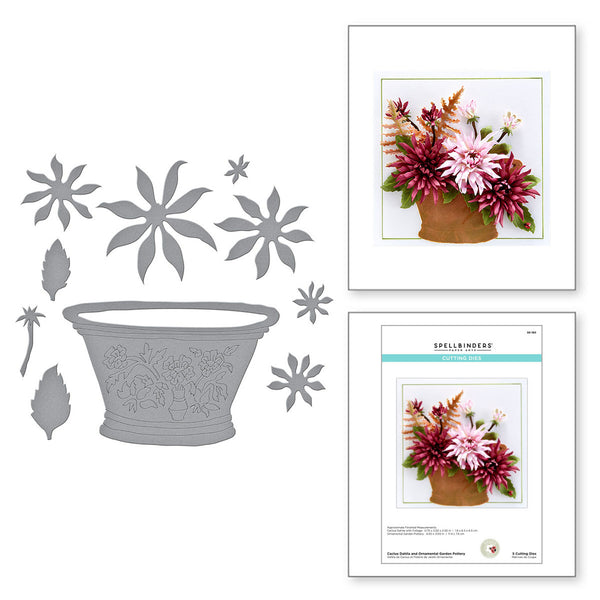 Spellbinders, Cutting Dies, Cactus Dahlia and Ornamental Garden Pottery from Garden Club by Susan Tierney-Cockburn