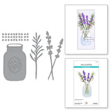 Spellbinders Etched Dies By Susan Tierney-Cockburn, Mason Jar & Lavender -Victorian Garden (S6-207)