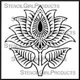 Stencil Girl, Chinese Garden - Lotus, 6"x'6" Stencil, Designed by Gwen Lafleur