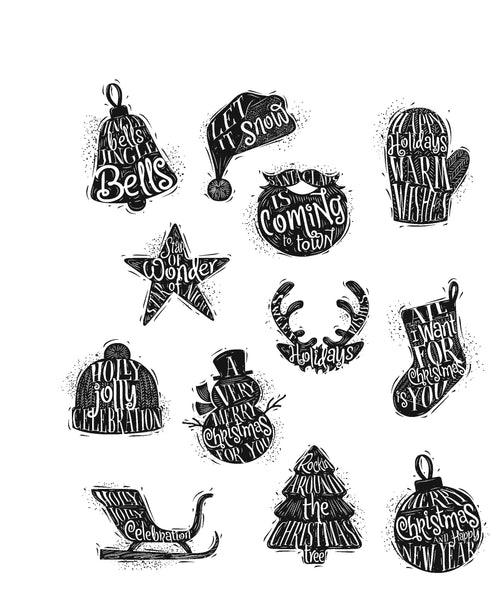 Stampers Annoymous, Cling Stamp, Mini Carved Christmas - Scrapbooking Fairies