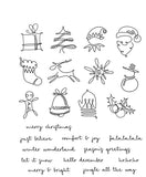Tim Holtz Cling Stamps 7"X8.5", December Doodles (CMS355)