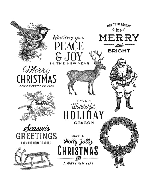 Stampers Anonymous, Tim Holtz Cling Stamps 7"X8.5", Festive Overlay
