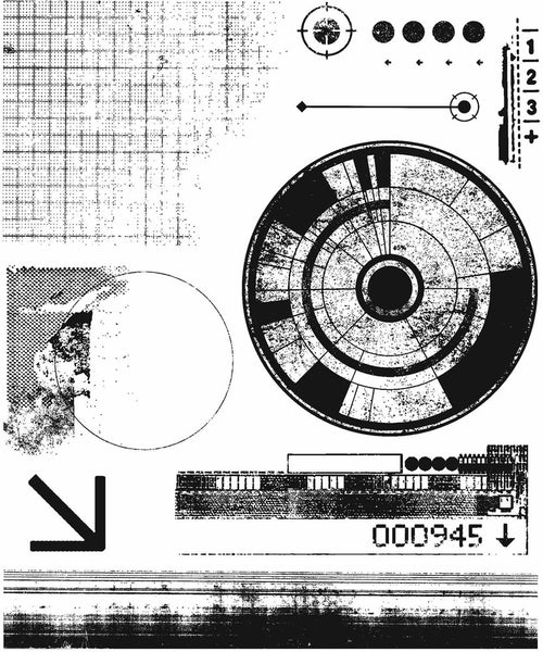 Tim Holtz Cling Stamps 7"X8.5", Glitch 1 (CMS403)