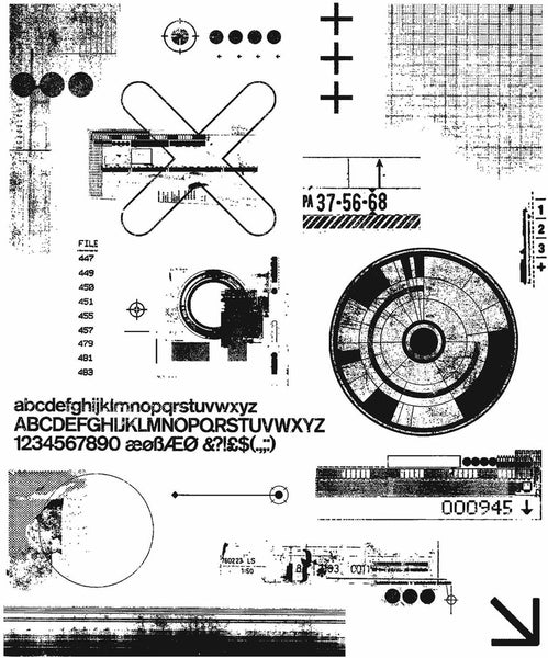 Tim Holtz Cling Stamps 7"X8.5", Mini Glitch