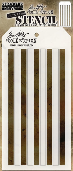 Tim Holtz Layered Stencil 4.125"X8.5", Shifter Stripes