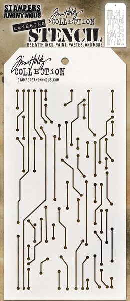 Tim Holtz Layered Stencil 4.125"X8.5", Circuit