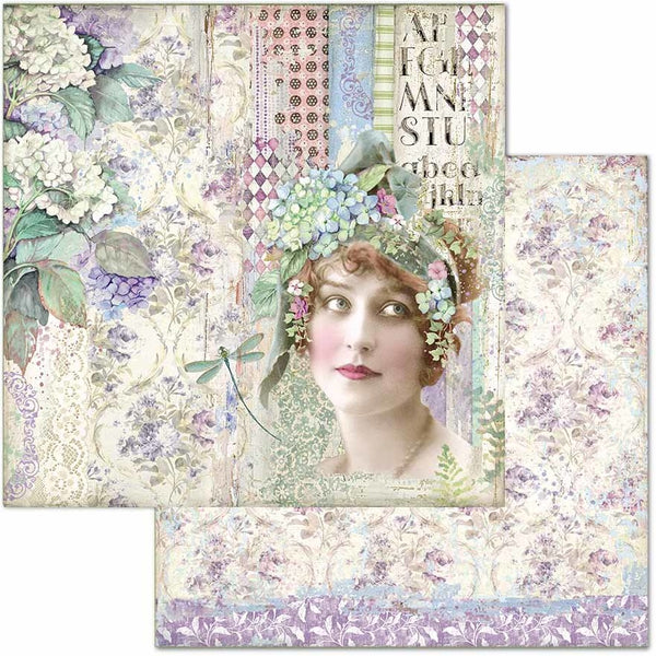 Stamperia Double-Sided Cardstock 12"X12", Lady, Hortensia