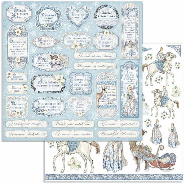 Stamperia Double-Sided Cardstock 12"X12", Winter Tales - Tag & Frames