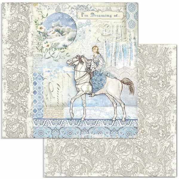 Stamperia Double-Sided Cardstock 12"X12", Winter Tales - Horse