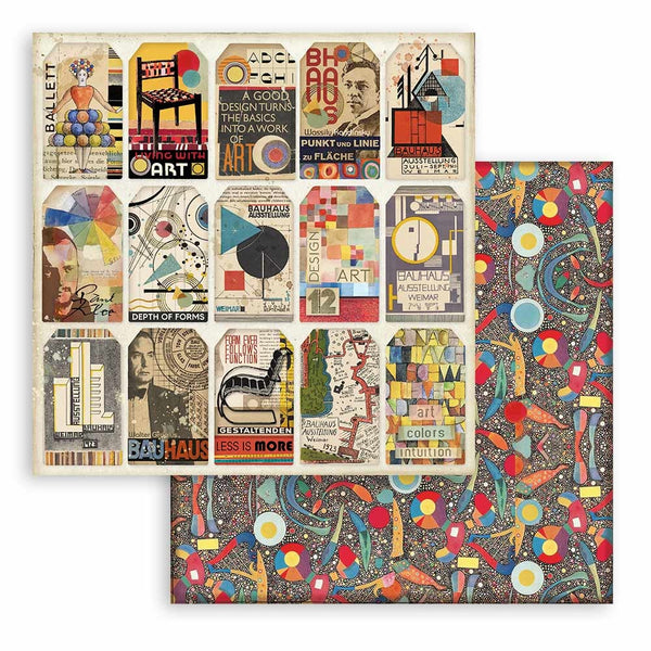 Stamperia Double-Sided Cardstock 12"X12", Tags, Bauhaus
