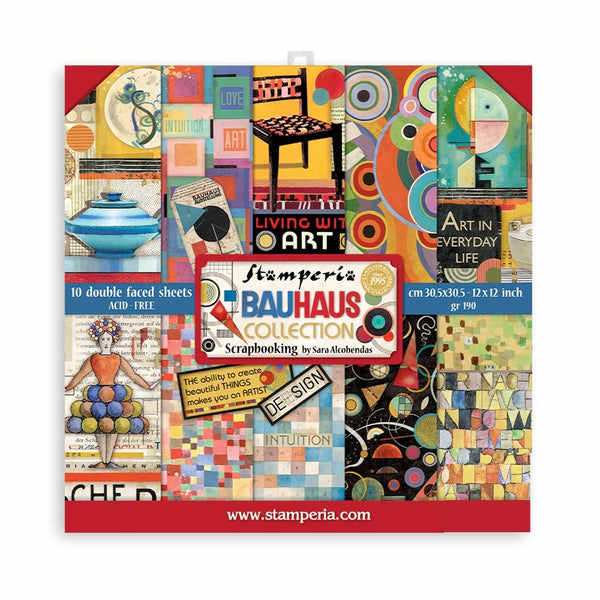 Stamperia Double-Sided Paper Pad 12"X12" 10/Pkg, Bauhaus, 10 Designs/1 Each