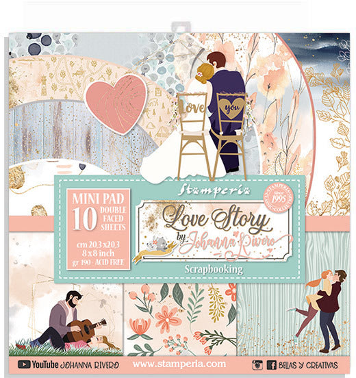 Stamperia Double-Sided Paper Pad 8"X8" 10/Pkg, Love Story, 10 Designs/1 Each