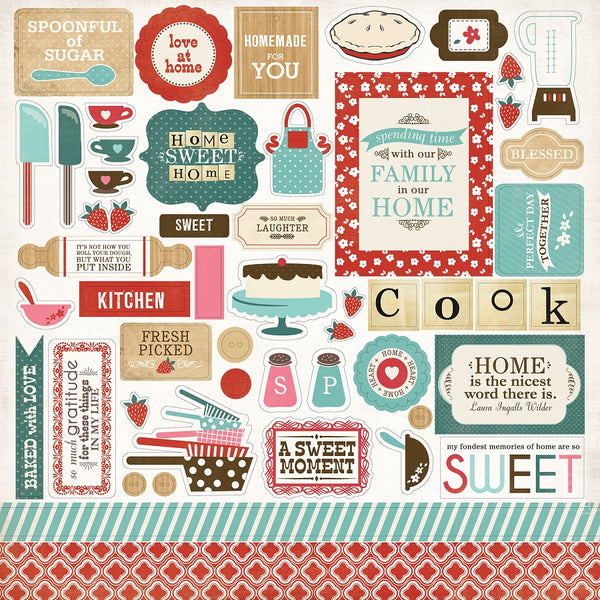 Home Sweet Home Cardstock Stickers 12"X12" Elements
