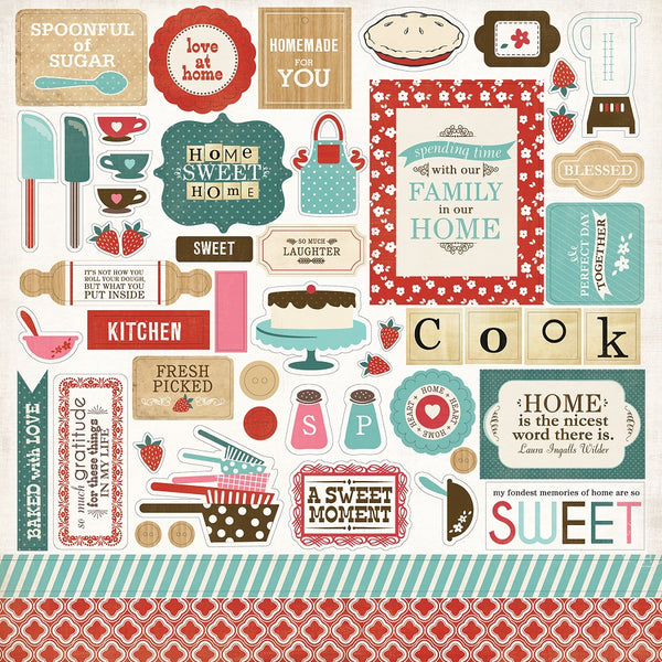 Home Sweet Home Cardstock Stickers 12"X12" Elements